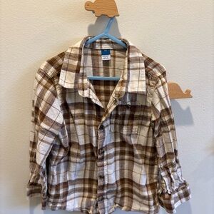Old Navy Brown and Cream Plaid Shirt
